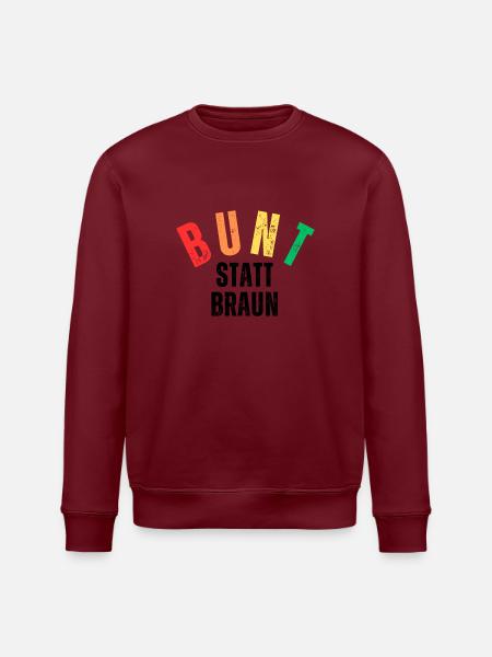 Bunt statt Braun - Stanley/Stella Unisex Bio-Sweatshirt ROLLER - Burgunderrot