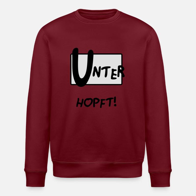 UNTERHOPFT BIER - Stanley/Stella Unisex Bio-Sweatshirt ROLLER - Burgunderrot
