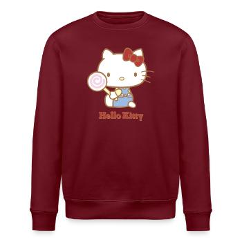 Hello Kitty Mit Einem Lollipop - Stanley/Stella Unisex Bio-Sweatshirt ROLLER - Burgunderrot - Vorne - Nik (191cm)