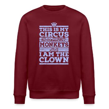 My Circus My Monkeys - Stanley/Stella Unisex Bio-Sweatshirt ROLLER - Burgunderrot - Vorne - Nik (191cm)