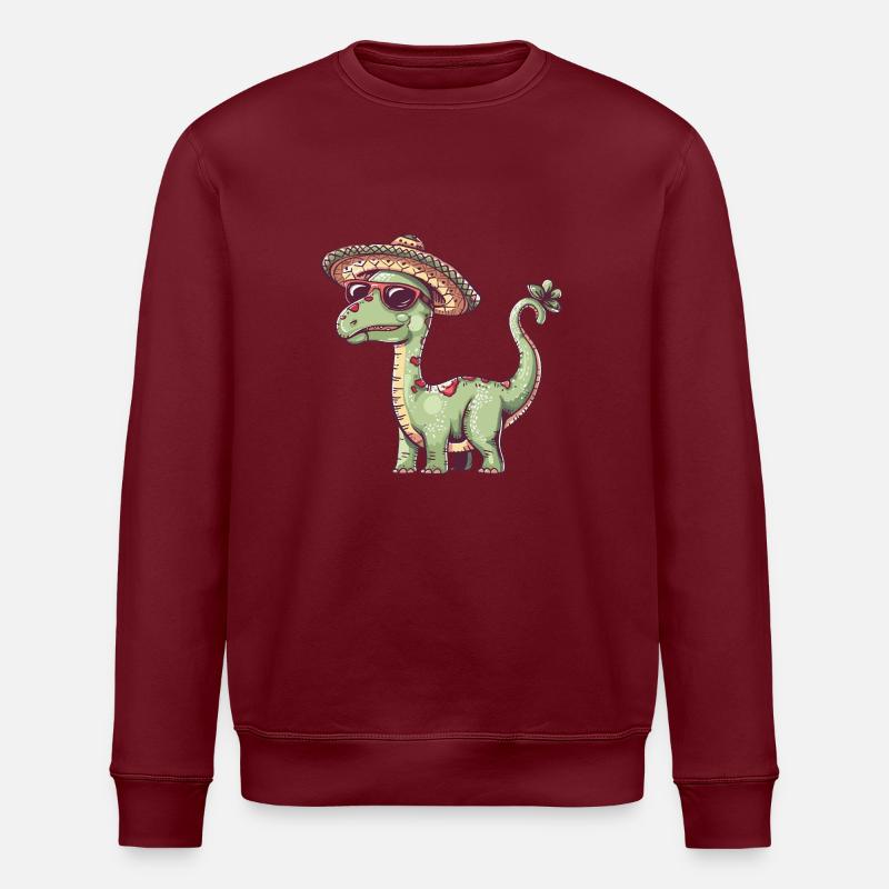 Dinosaurier brontosaurus Sombrero - Stanley/Stella Unisex Bio-Sweatshirt ROLLER - Burgunderrot
