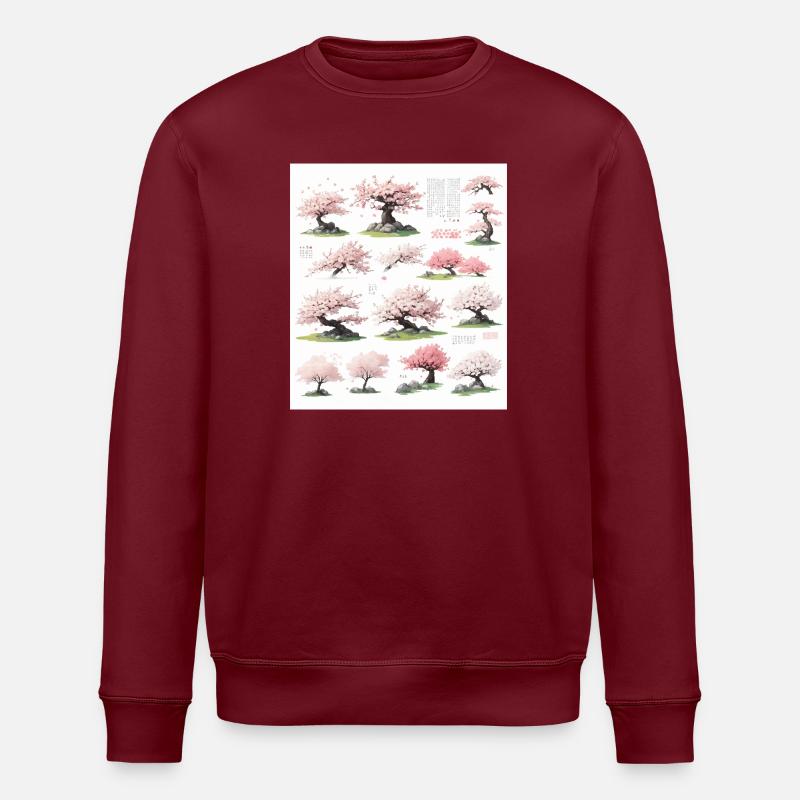 Illustrations de cerisiers - Sweat bio ROLLER Stanley/Stella Unisexe - bordeaux
