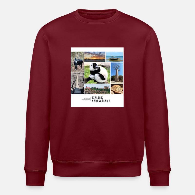 Souvenirs de Madagascar - Sweat bio ROLLER Stanley/Stella Unisexe - bordeaux
