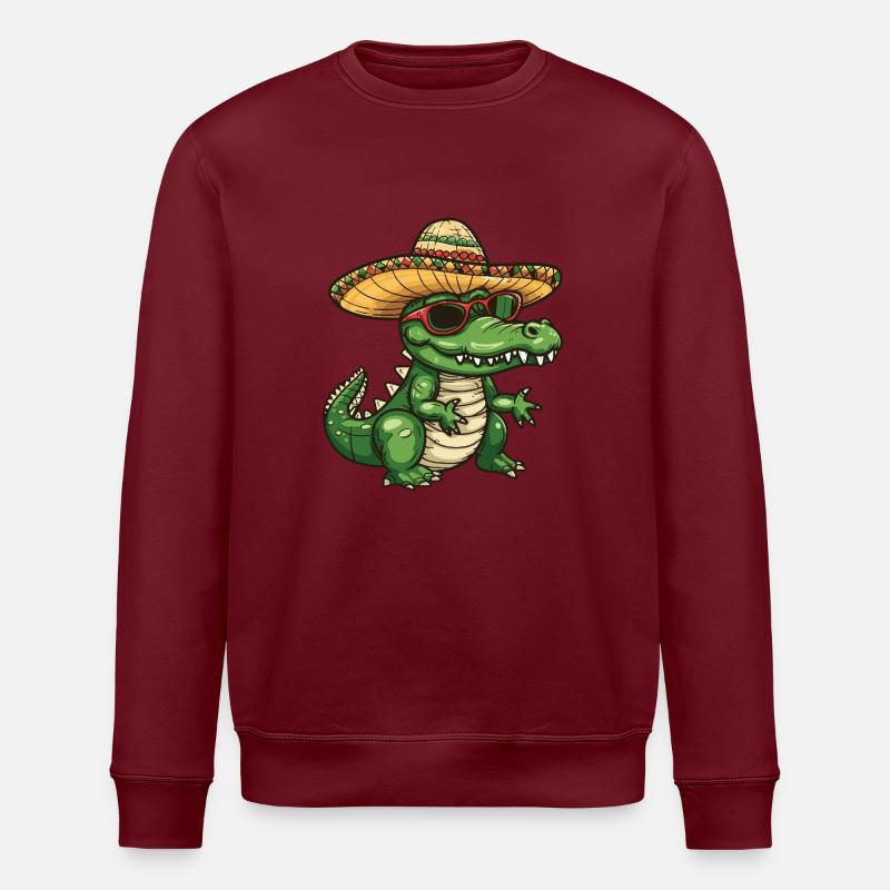 Alligator Drôle Sombrero - Sweat bio ROLLER Stanley/Stella Unisexe - bordeaux