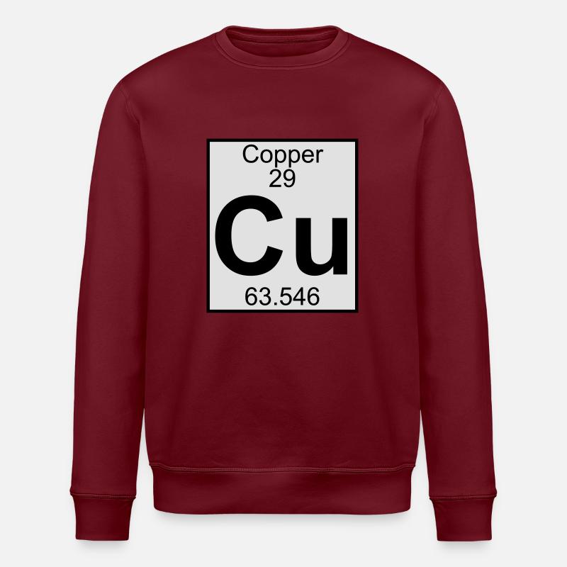 Copper (Cu) (element 29) - Stanley/Stella ROLLER Unisex Organic Sweatshirt - burgundy