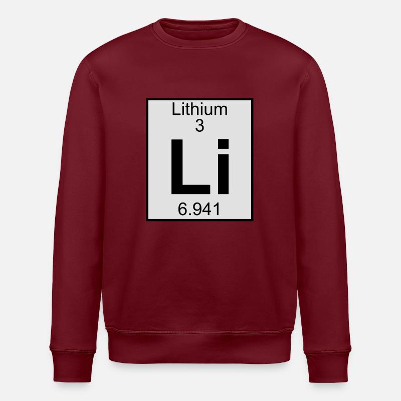 Lithium (Li) (element 3) - Stanley/Stella ROLLER Unisex Organic Sweatshirt - burgundy