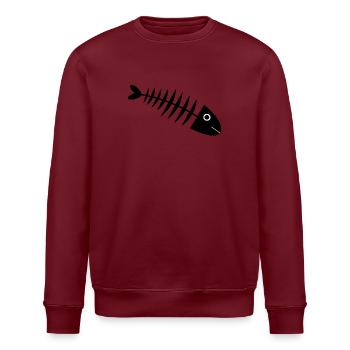 Fischgräte Fisch angeln - Stanley/Stella Unisex Bio-Sweatshirt ROLLER - Burgunderrot - Vorne - Nik (191cm)