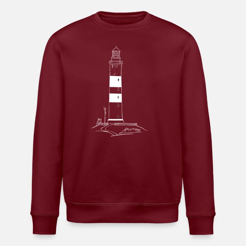 Amrum Lighthouse - Stanley/Stella ROLLER Unisex Organic Sweatshirt - burgundy
