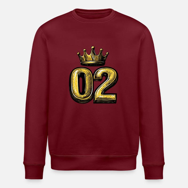 Couronne à 2 chiffres - Sweat bio ROLLER Stanley/Stella Unisexe - bordeaux