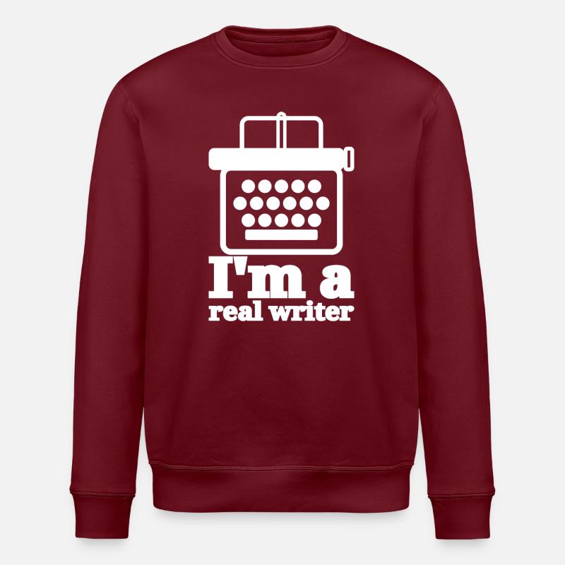 Echter Schriftsteller - Stanley/Stella Unisex Bio-Sweatshirt ROLLER - Burgunderrot