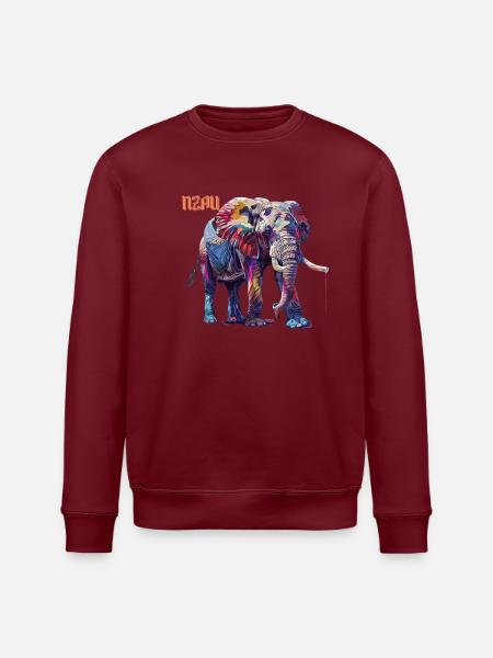 NZAU - Elefant - Stanley/Stella Unisex Bio-Sweatshirt ROLLER - Burgunderrot