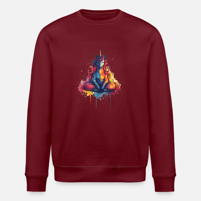 Méditation Licorne - Sweat bio ROLLER Stanley/Stella Unisexe - bordeaux