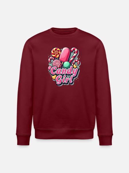 Candy and Girl Süßigkeiten-Liebhaber Karneval - Stanley/Stella Unisex Bio-Sweatshirt ROLLER - Burgunderrot