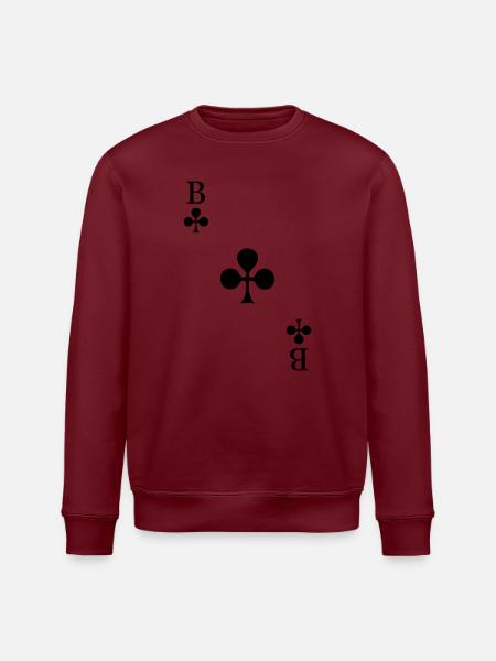 Kreuzbube Spielkarte Kreuz Bube Kostüm Kartenspiel - Stanley/Stella Unisex Bio-Sweatshirt ROLLER - Burgunderrot