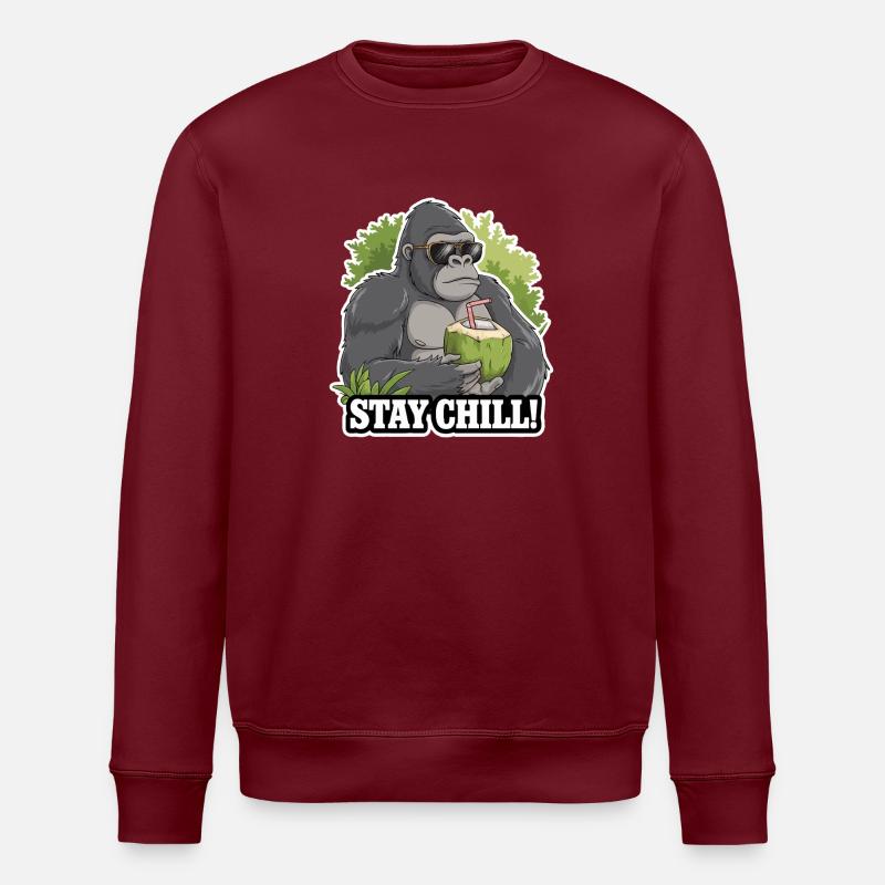 BLEIBEN SIE ENTSPANNT - Stanley/Stella Unisex Bio-Sweatshirt ROLLER - Burgunderrot