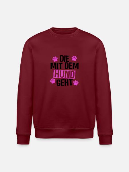 Die mit dem Hund geht - Stanley/Stella Unisex Bio-Sweatshirt ROLLER - Burgunderrot