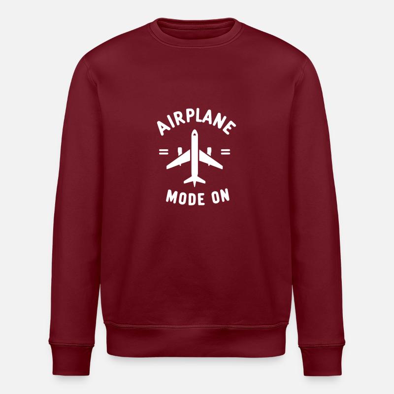 Airplane Mode On - Stanley/Stella ROLLER Unisex Organic Sweatshirt - burgundy