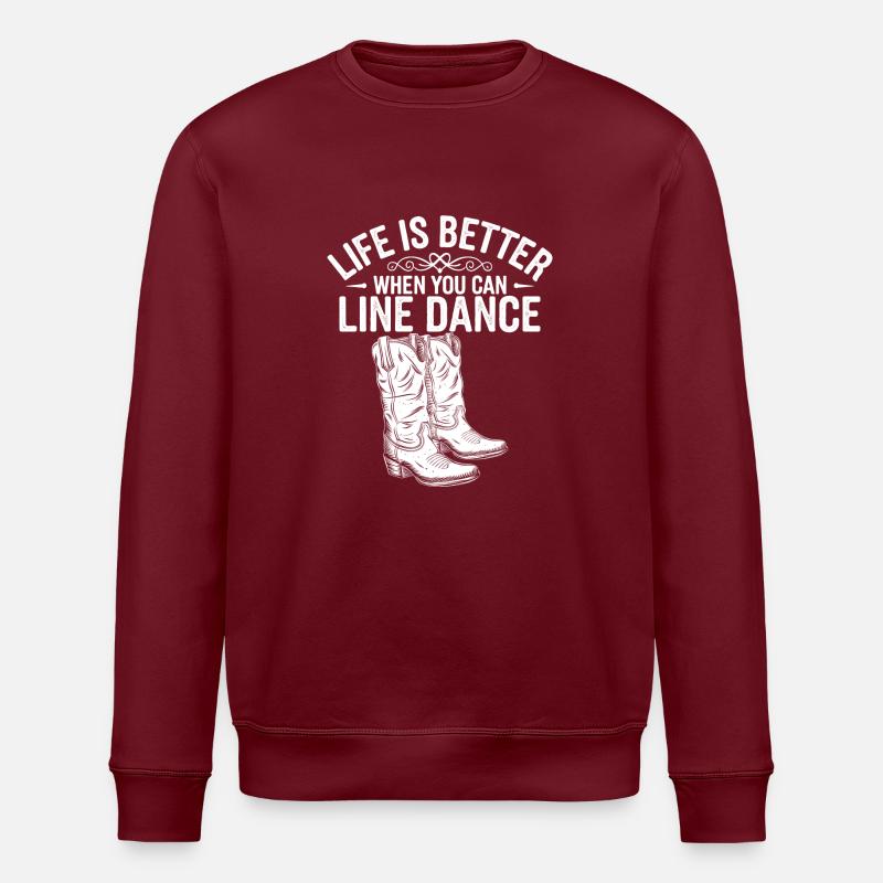 Line dancing brings joy - Stanley/Stella ROLLER Unisex Organic Sweatshirt - burgundy