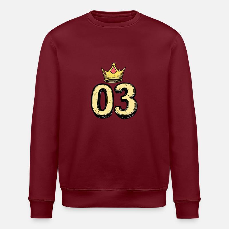 3 Number Crown - Stanley/Stella ROLLER Unisex Organic Sweatshirt - burgundy