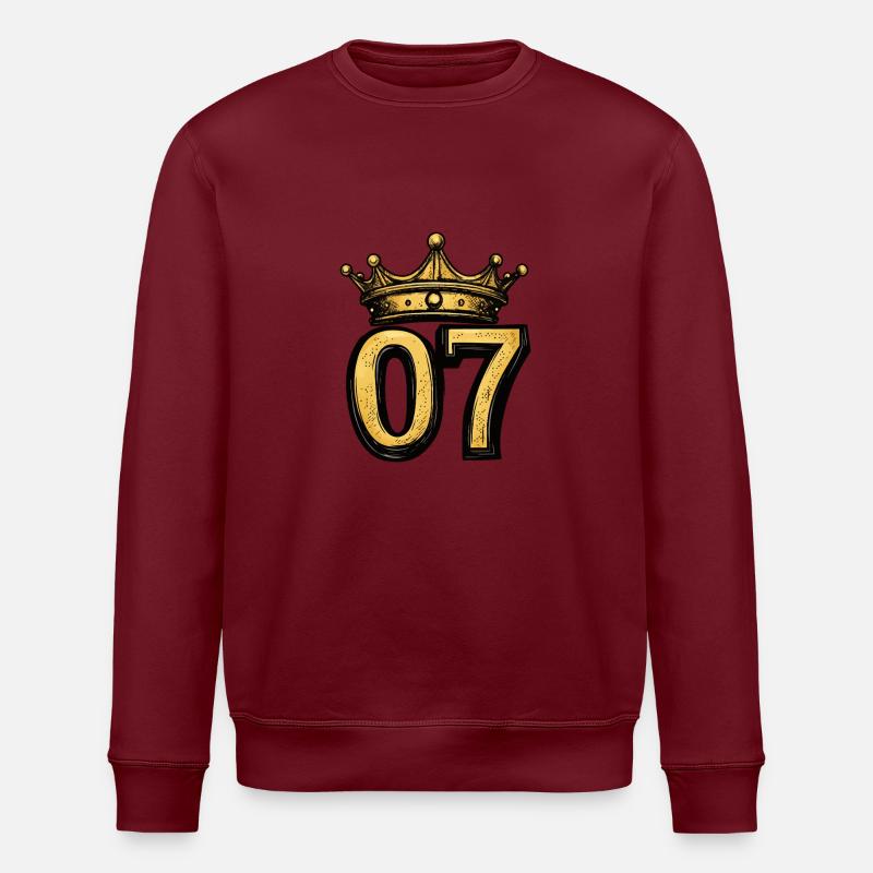 7 Zahl Krone - Stanley/Stella Unisex Bio-Sweatshirt ROLLER - Burgunderrot
