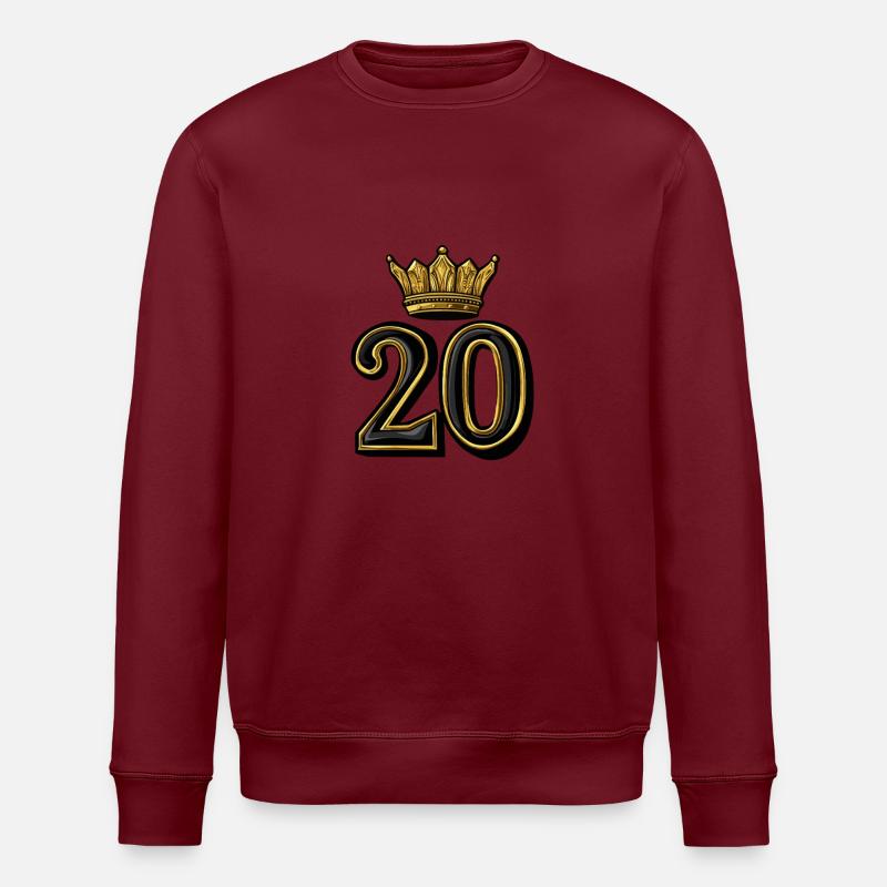 Couronne à 20 chiffres - Sweat bio ROLLER Stanley/Stella Unisexe - bordeaux