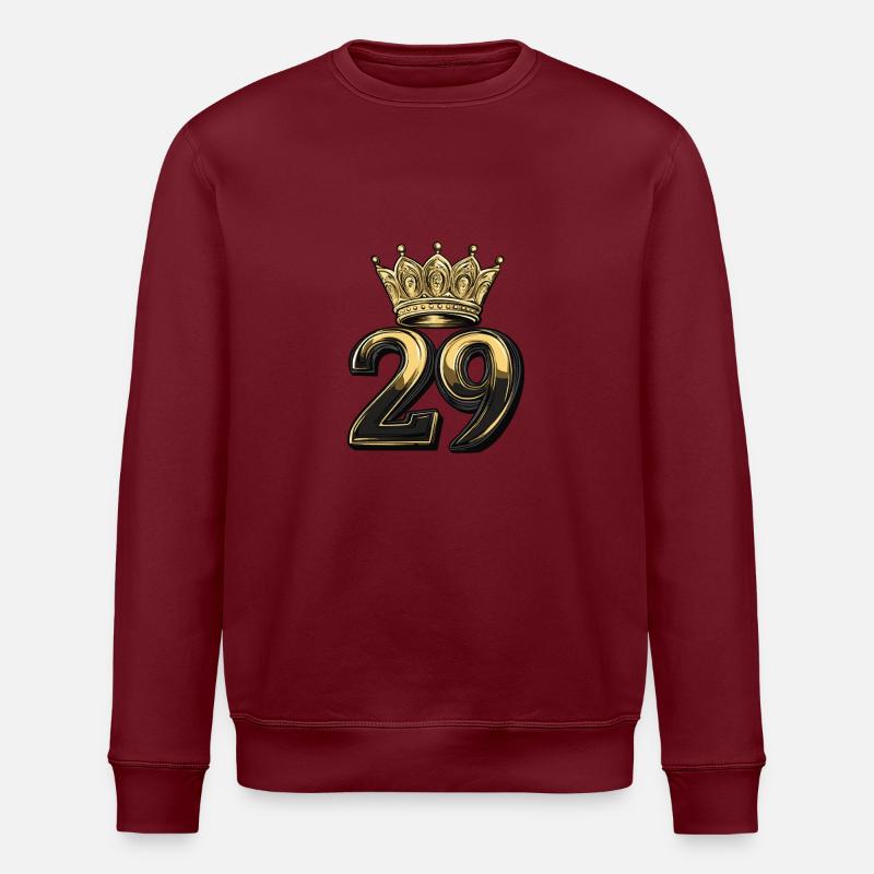 29 Zahl Krone - Stanley/Stella Unisex Bio-Sweatshirt ROLLER - Burgunderrot