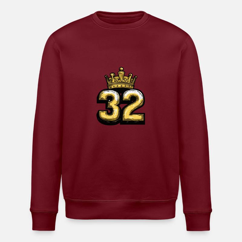 32 Zahl Krone - Stanley/Stella Unisex Bio-Sweatshirt ROLLER - Burgunderrot