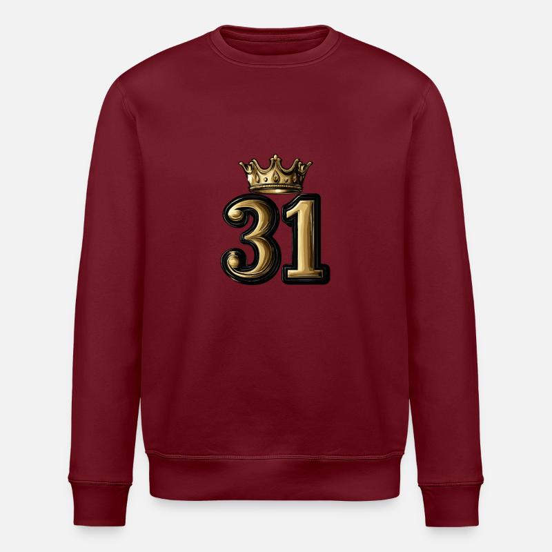 31 Zahl Krone - Stanley/Stella Unisex Bio-Sweatshirt ROLLER - Burgunderrot