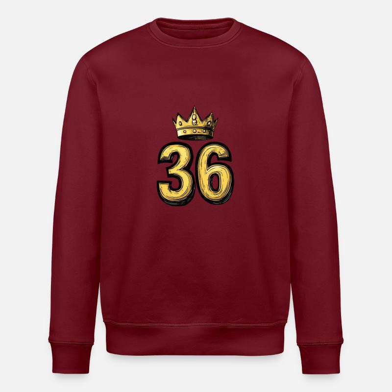 36 Zahl Krone - Stanley/Stella Unisex Bio-Sweatshirt ROLLER - Burgunderrot