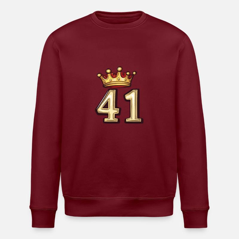 41 Number Crown - Stanley/Stella ROLLER Unisex Organic Sweatshirt - burgundy