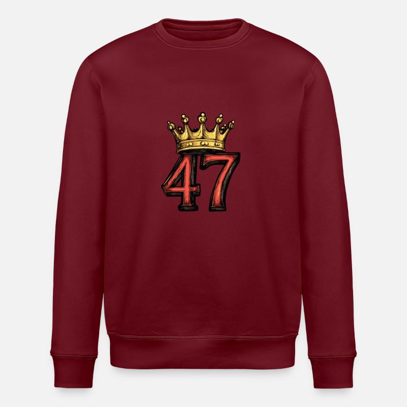 47 Zahl Krone - Stanley/Stella Unisex Bio-Sweatshirt ROLLER - Burgunderrot