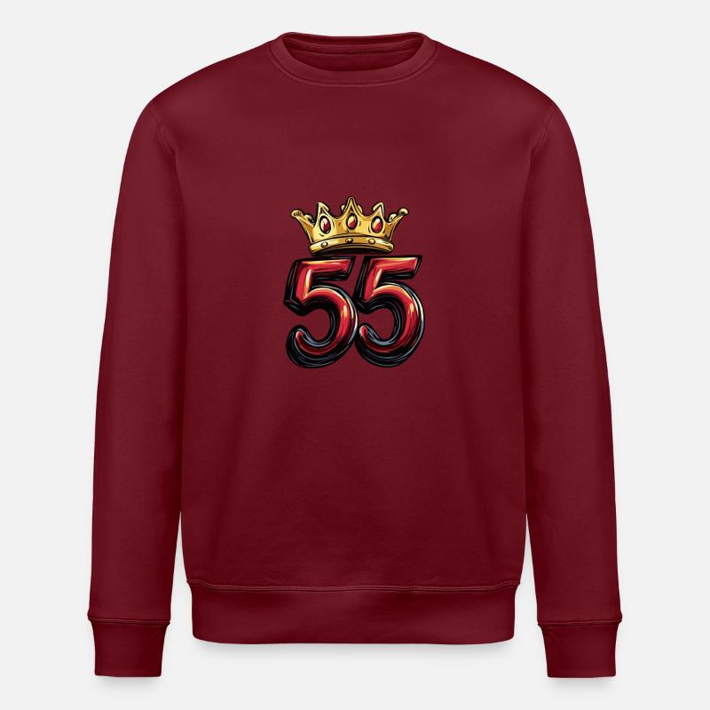 55 Zahl Krone - Stanley/Stella Unisex Bio-Sweatshirt ROLLER - Burgunderrot