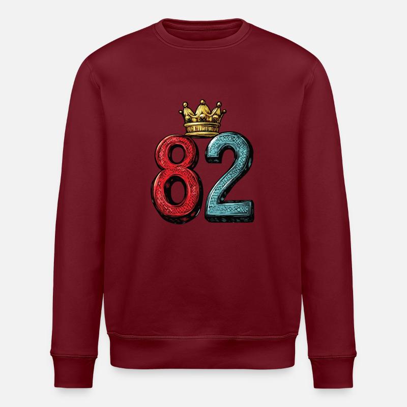 82 Zahl Krone - Stanley/Stella Unisex Bio-Sweatshirt ROLLER - Burgunderrot
