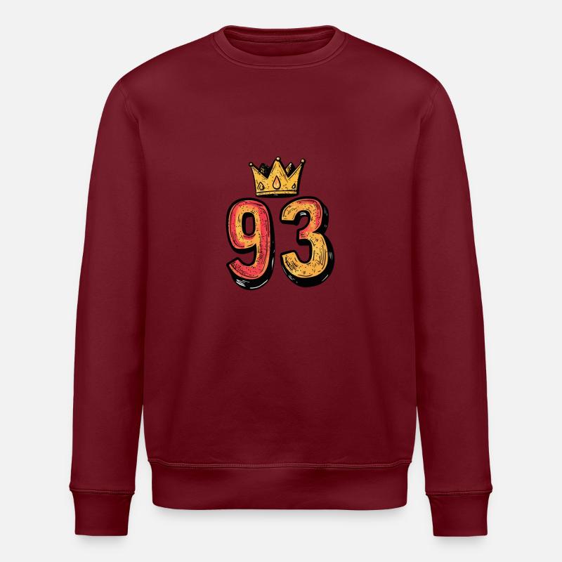 93 Zahl Krone - Stanley/Stella Unisex Bio-Sweatshirt ROLLER - Burgunderrot
