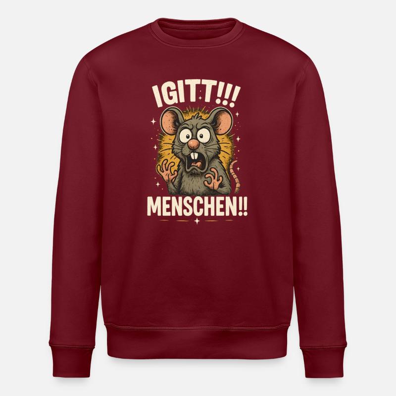 Igitt Menschen - Stanley/Stella Unisex Bio-Sweatshirt ROLLER - Burgunderrot