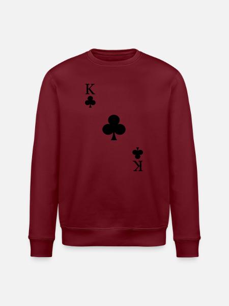Kreuz König Spielkarte Kostüm Kartenspiel Karneval - Stanley/Stella Unisex Bio-Sweatshirt ROLLER - Burgunderrot