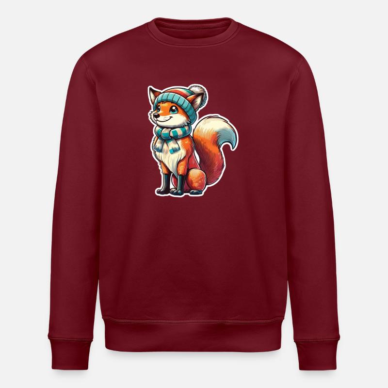 Christmas Fox Mr. - Stanley/Stella ROLLER Unisex Organic Sweatshirt - burgundy