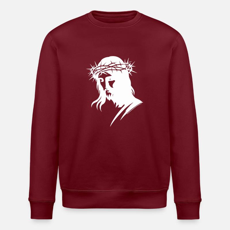christus jesus - Stanley/Stella Unisex Bio-Sweatshirt ROLLER - Burgunderrot