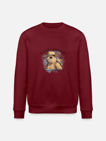 Fatherhood – Capypapa Mode: Activated - Stanley/Stella Unisex Bio-Sweatshirt ROLLER - Burgunderrot