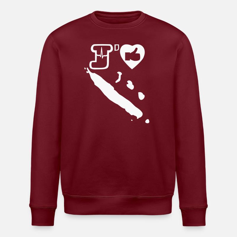 Neukaledonien - Stanley/Stella Unisex Bio-Sweatshirt ROLLER - Burgunderrot
