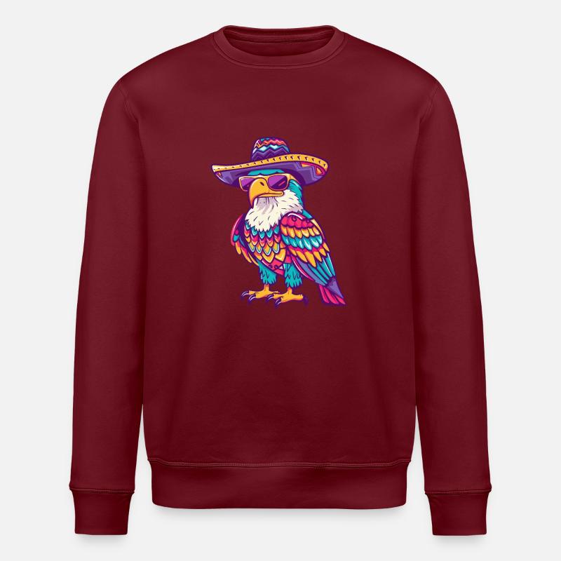 Eagle Comic Funny Sombrero - Stanley/Stella ROLLER Unisex Organic Sweatshirt - burgundy