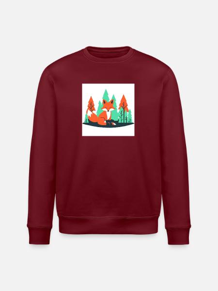 Fuchs im Wald - Stanley/Stella Unisex Bio-Sweatshirt ROLLER - Burgunderrot