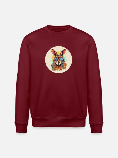 Hase - Stanley/Stella Unisex Bio-Sweatshirt ROLLER - Burgunderrot