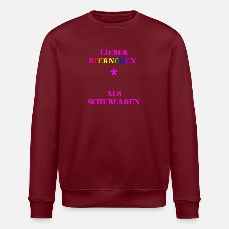 Lieber Sternchen als Schubladen Geschenkidee - Stanley/Stella Unisex Bio-Sweatshirt ROLLER - Burgunderrot
