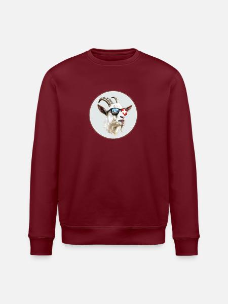 Schweiz Ziege - Stanley/Stella Unisex Bio-Sweatshirt ROLLER - Burgunderrot