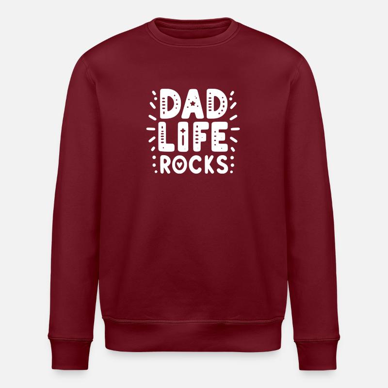 Dad Life Rocks - Stanley/Stella ROLLER Unisex Organic Sweatshirt - burgundy