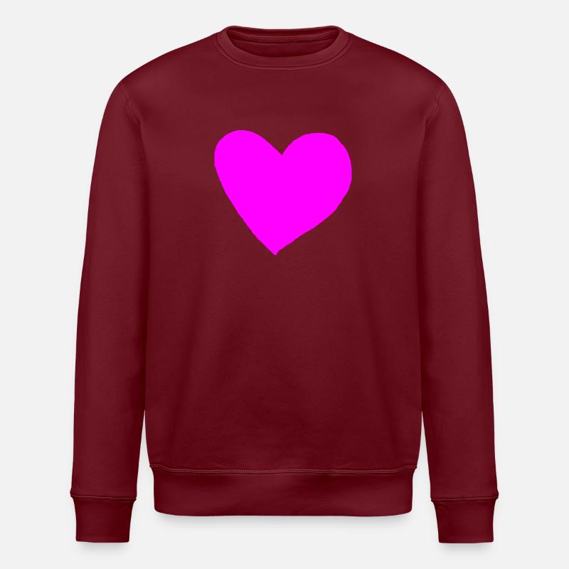Herz pink rosa Geschenkidee - Stanley/Stella Unisex Bio-Sweatshirt ROLLER - Burgunderrot