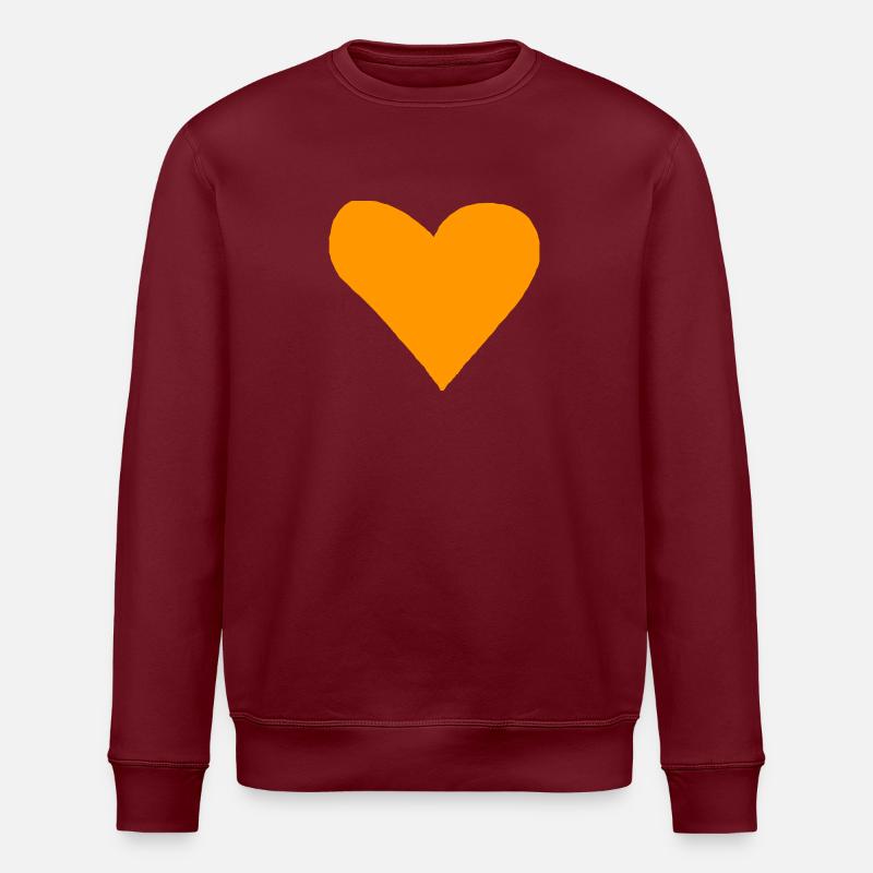 Herz orange Geschenkidee - Stanley/Stella Unisex Bio-Sweatshirt ROLLER - Burgunderrot