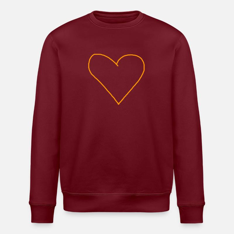 Herz orange Geschenkidee - Stanley/Stella Unisex Bio-Sweatshirt ROLLER - Burgunderrot