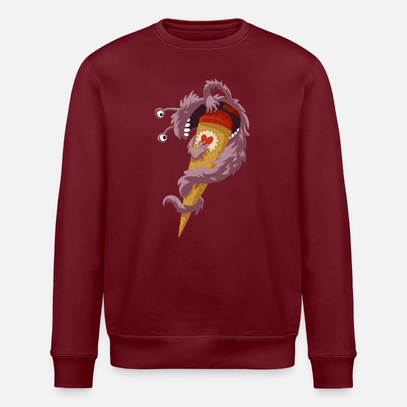 School Cone Monster - Stanley/Stella ROLLER Unisex Organic Sweatshirt - burgundy